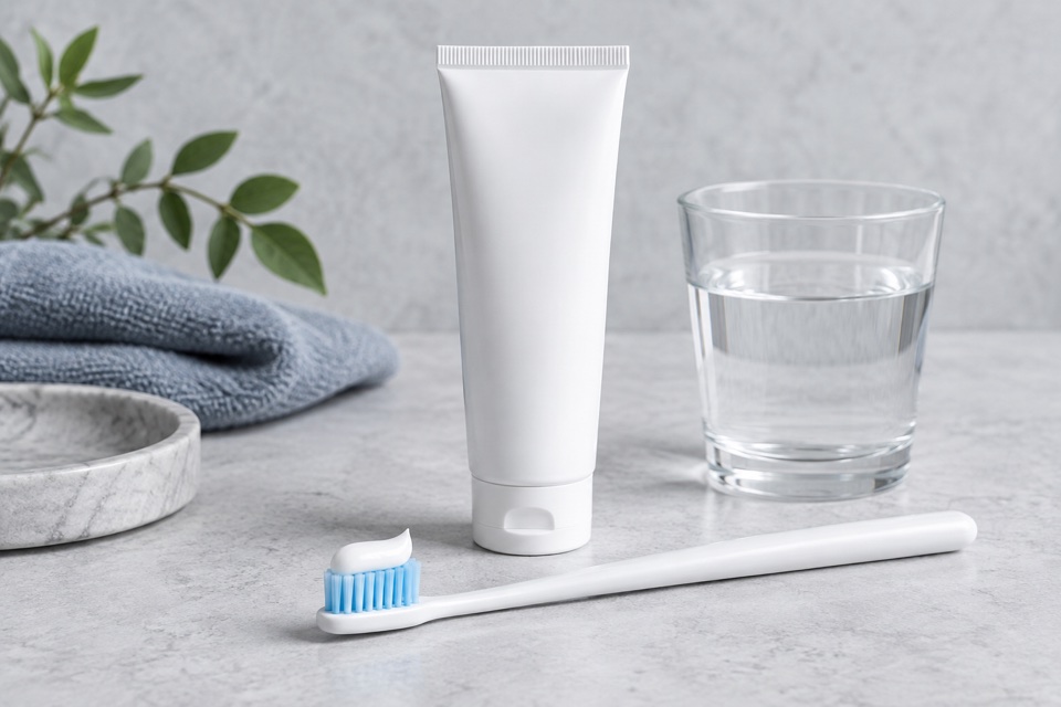 Toothpaste and a toothbrush